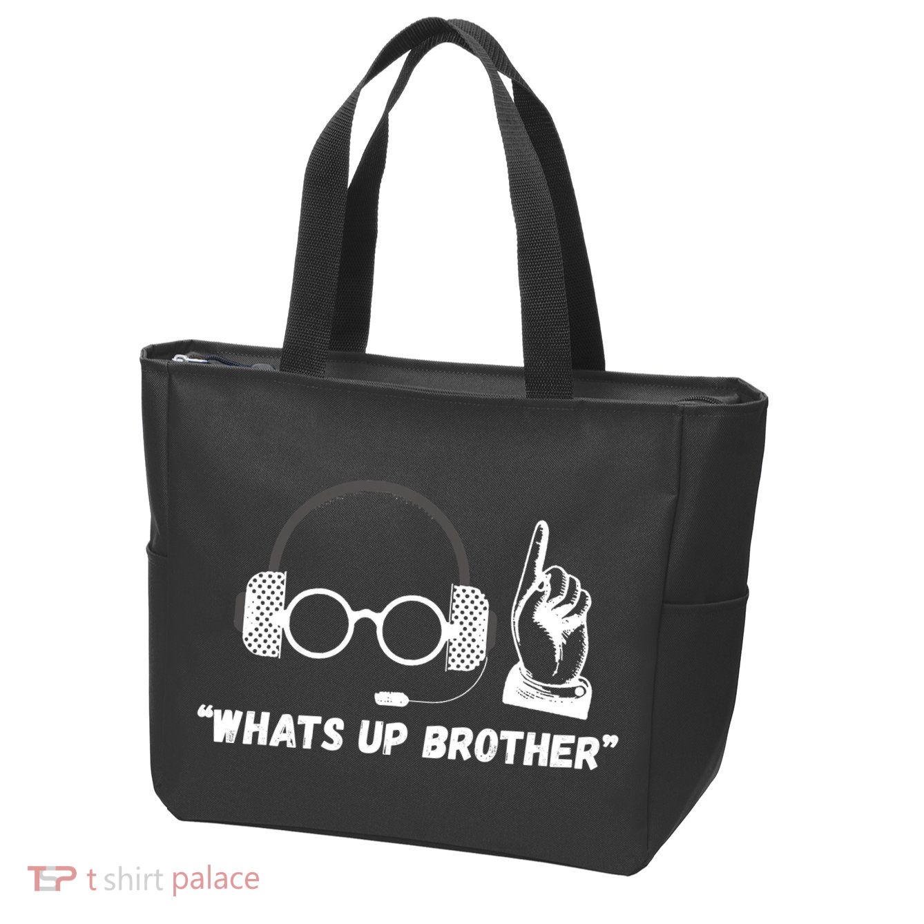 Funny Sketch Streamer Whats Up Brother Zip Tote Bag