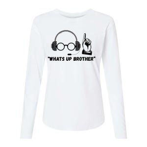 Funny Sketch Streamer Whats Up Brother Womens Cotton Relaxed Long Sleeve T-Shirt