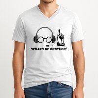Funny Sketch Streamer Whats Up Brother V-Neck T-Shirt