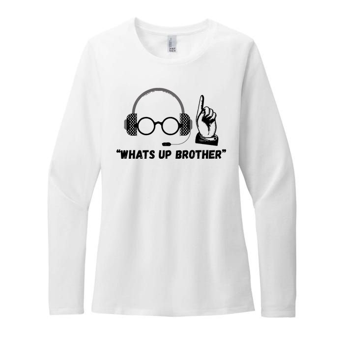 Funny Sketch Streamer Whats Up Brother Womens CVC Long Sleeve Shirt