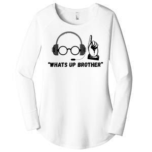 Funny Sketch Streamer Whats Up Brother Women's Perfect Tri Tunic Long Sleeve Shirt