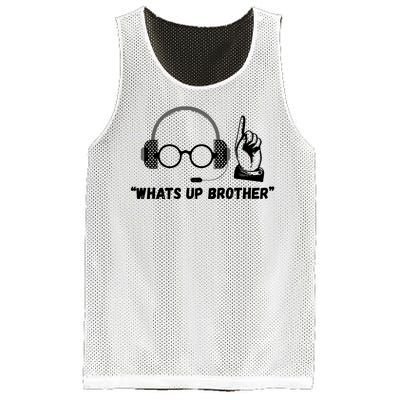 Funny Sketch Streamer Whats Up Brother Mesh Reversible Basketball Jersey Tank