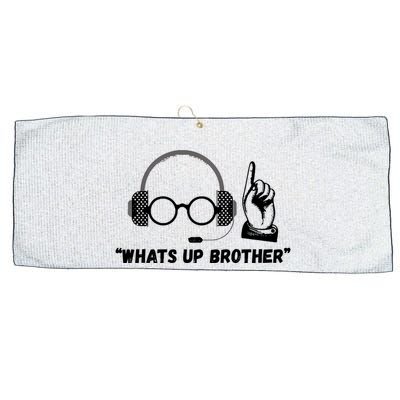 Funny Sketch Streamer Whats Up Brother Large Microfiber Waffle Golf Towel