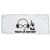 Funny Sketch Streamer Whats Up Brother Large Microfiber Waffle Golf Towel