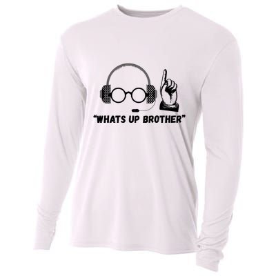 Funny Sketch Streamer Whats Up Brother Cooling Performance Long Sleeve Crew