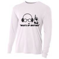 Funny Sketch Streamer Whats Up Brother Cooling Performance Long Sleeve Crew