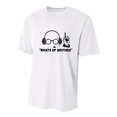 Funny Sketch Streamer Whats Up Brother Youth Performance Sprint T-Shirt