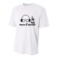Funny Sketch Streamer Whats Up Brother Youth Performance Sprint T-Shirt