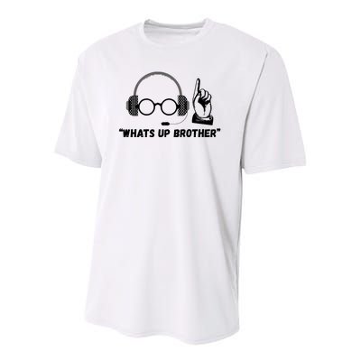 Funny Sketch Streamer Whats Up Brother Youth Performance Sprint T-Shirt