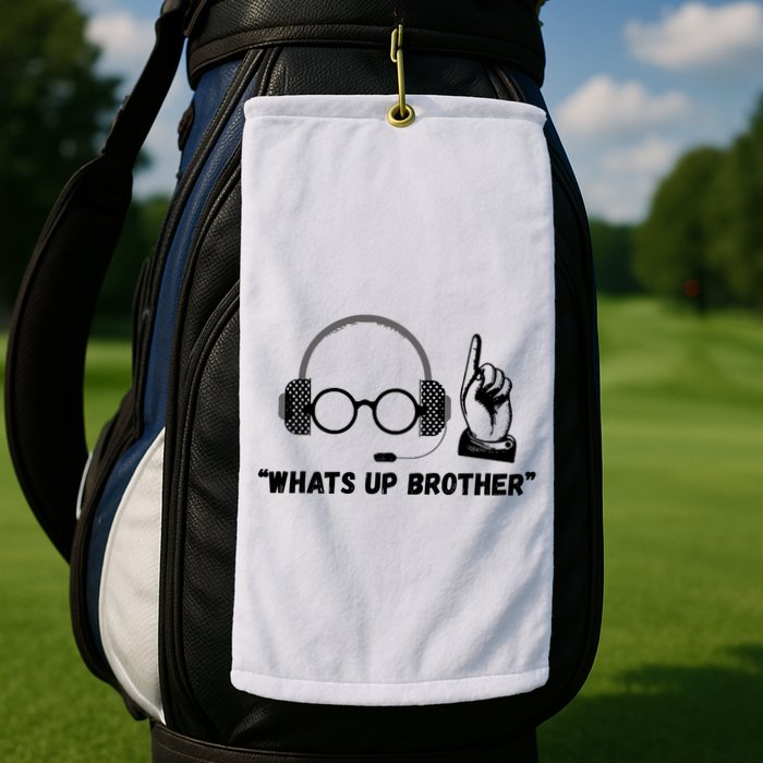 Funny Sketch Streamer Whats Up Brother Golf Towel