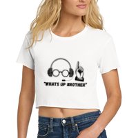 Funny Sketch Streamer Whats Up Brother Crop Top