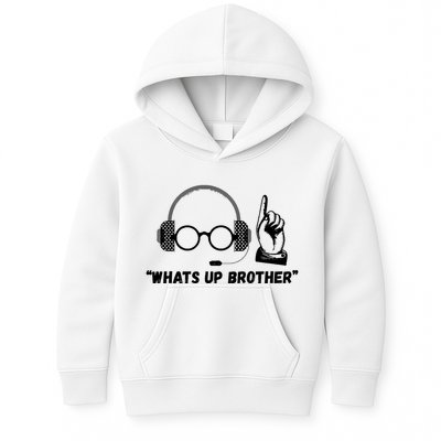 Funny Sketch Streamer Whats Up Brother Kids Hoodie