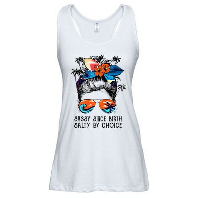 Funny Sassy Since Birth Salty By Choice Gift Ladies Essential Flowy Tank