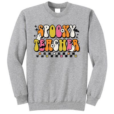 Funny Spooky Season Retro Spooky Teacher Halloween Costume Tall Sweatshirt