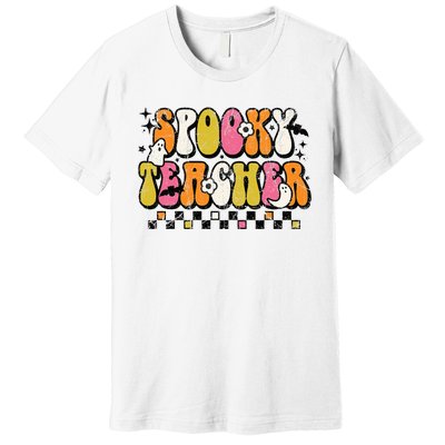 Funny Spooky Season Retro Spooky Teacher Halloween Costume Premium T-Shirt