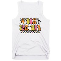 Funny Spooky Season Retro Spooky Teacher Halloween Costume Tank Top