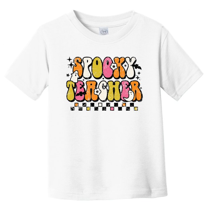 Funny Spooky Season Retro Spooky Teacher Halloween Costume Toddler T-Shirt