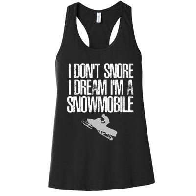 Funny Snowmobile Shirt Snowmobiling Lovers Sport Fans  Women's Racerback Tank