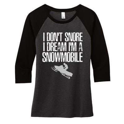 Funny Snowmobile Shirt Snowmobiling Lovers Sport Fans  Women's Tri-Blend 3/4-Sleeve Raglan Shirt