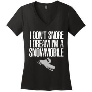 Funny Snowmobile Shirt Snowmobiling Lovers Sport Fans  Women's V-Neck T-Shirt