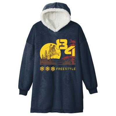 Freestyle Skiing Ski Sport Great Gift Hooded Wearable Blanket