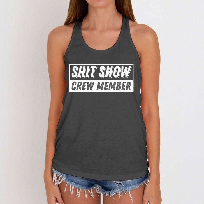 Funny S.H.I.T Show Crew Member Hilarious For Adults Women's Knotted Racerback Tank