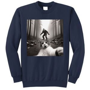 Funny Surprised Scared Cat Selfie With Sasquatsch Bigfoot Sweatshirt