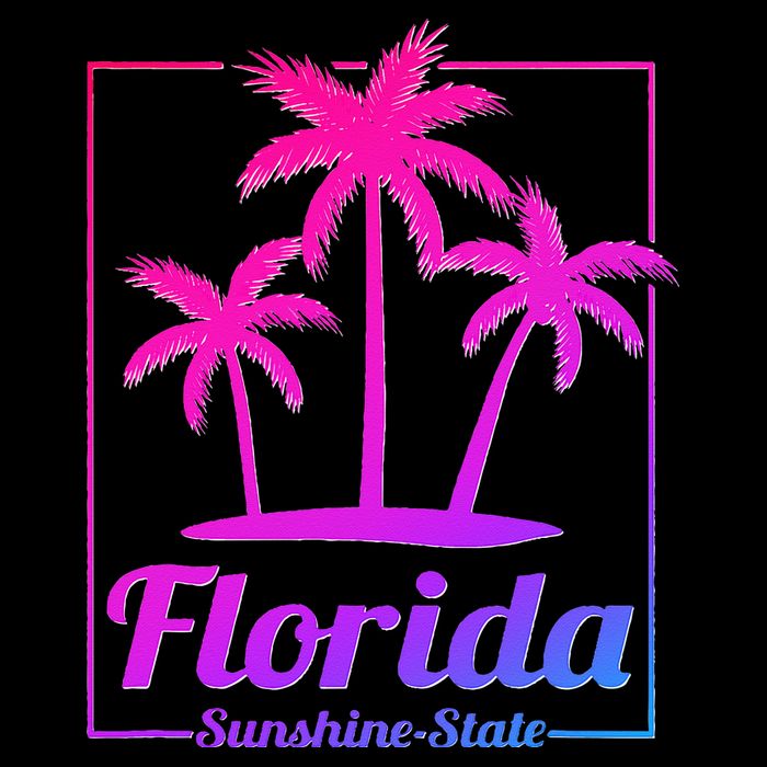 Florida Sunshine State Retro Look Drawstring Bag
