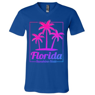 Florida Sunshine State Retro Look V-Neck T-Shirt