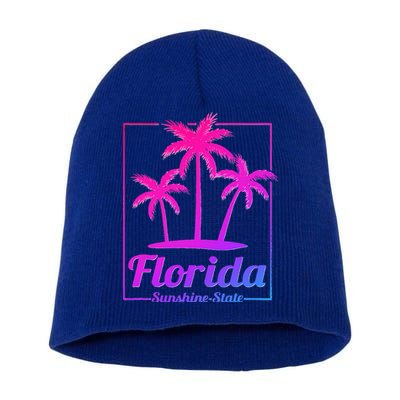 Florida Sunshine State Retro Look Short Acrylic Beanie