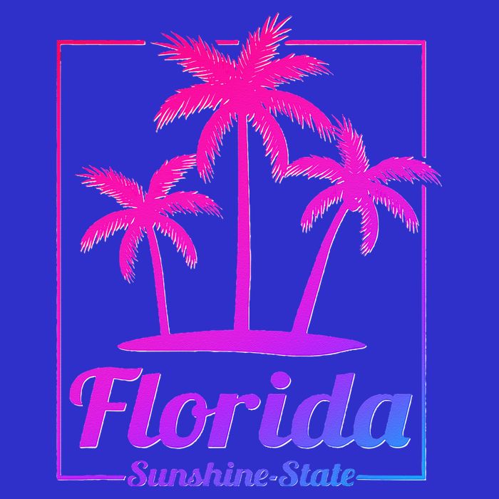 Florida Sunshine State Retro Look Zip Tote Bag