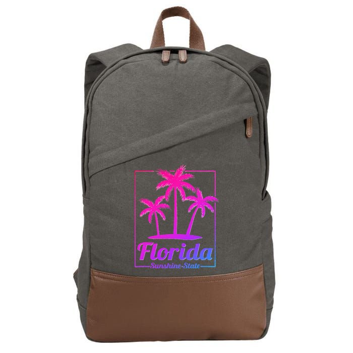 Florida Sunshine State Retro Look Cotton Canvas Backpack