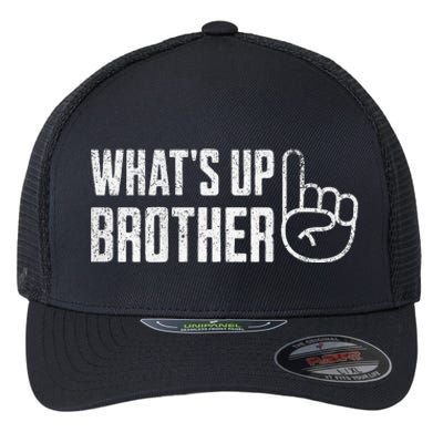 Funny Sketch Streamer Whats Up Brother Flexfit Unipanel Trucker Cap