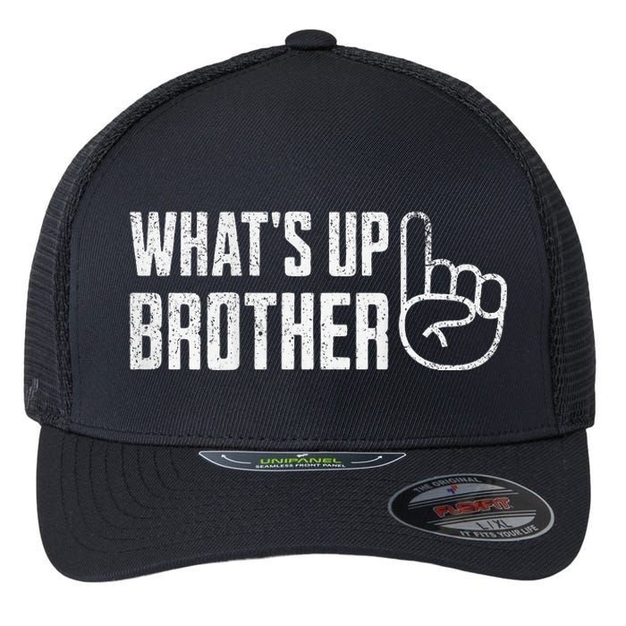 Funny Sketch Streamer Whats Up Brother Flexfit Unipanel Trucker Cap