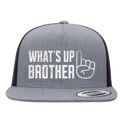 Funny Sketch Streamer Whats Up Brother Flat Bill Trucker Hat