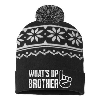 Funny Sketch Streamer Whats Up Brother USA-Made Snowflake Beanie