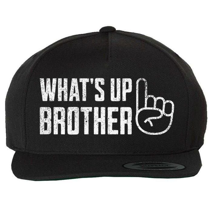 Funny Sketch Streamer Whats Up Brother Wool Snapback Cap