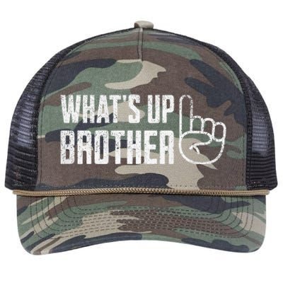 Funny Sketch Streamer Whats Up Brother Retro Rope Trucker Hat Cap