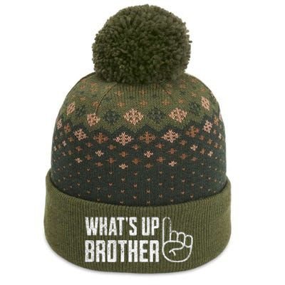 Funny Sketch Streamer Whats Up Brother The Baniff Cuffed Pom Beanie