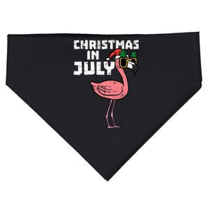 Flamingo Santa Sunglasses Christmas In July Cute Summer Xmas USA-Made Doggie Bandana