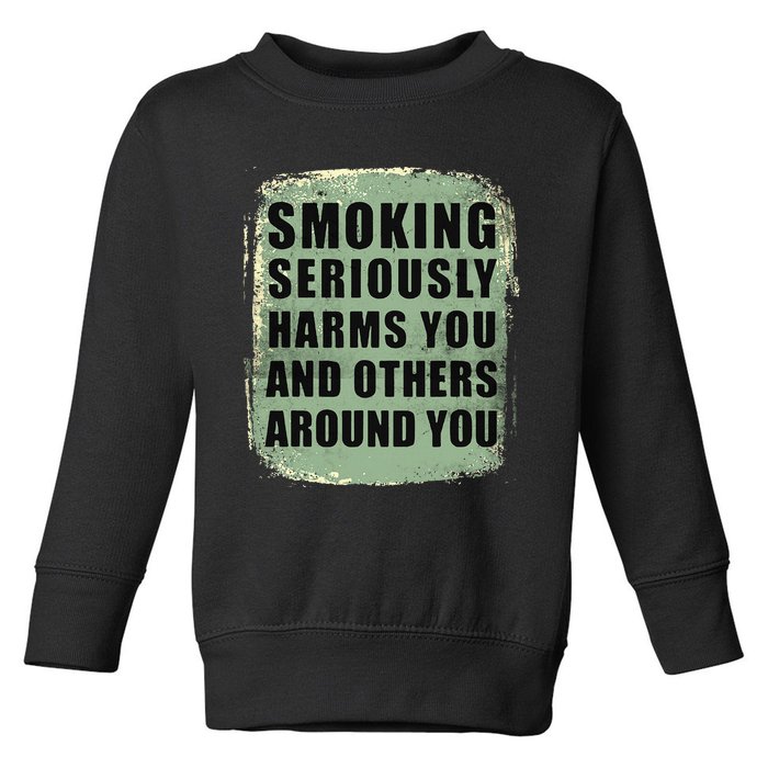 Funny Smoking Seriously Harms You And Others Around You Toddler Sweatshirt