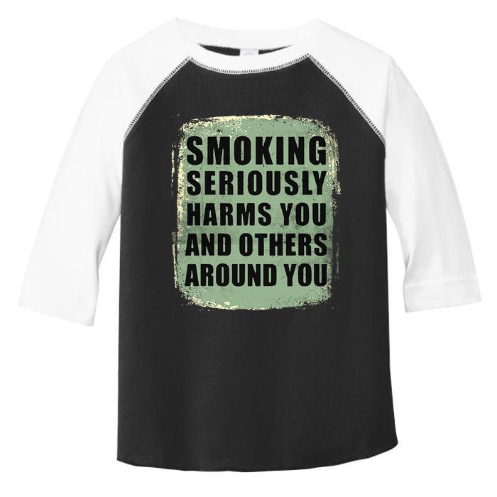 Funny Smoking Seriously Harms You And Others Around You Toddler Fine Jersey T-Shirt