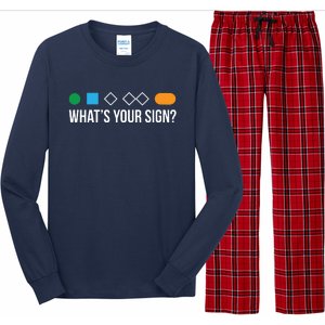 Funny Ski Skier Or Snowboard What's Your Sign Gift Long Sleeve Pajama Set