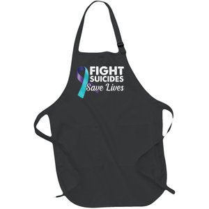 Fight Suicides Save Lives Ribbon Awareness Full-Length Apron With Pockets