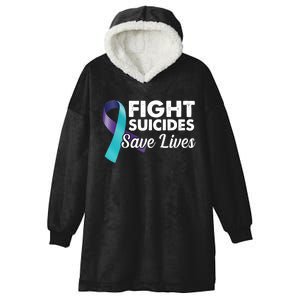 Fight Suicides Save Lives Ribbon Awareness Hooded Wearable Blanket