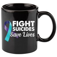 Fight Suicides Save Lives Ribbon Awareness 11oz C Handle Ceramic Mug
