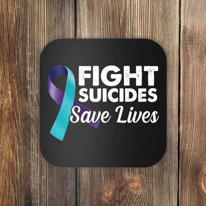 Fight Suicides Save Lives Ribbon Awareness Coaster