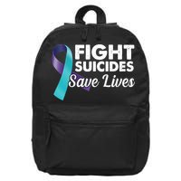 Fight Suicides Save Lives Ribbon Awareness 16 in Basic Backpack