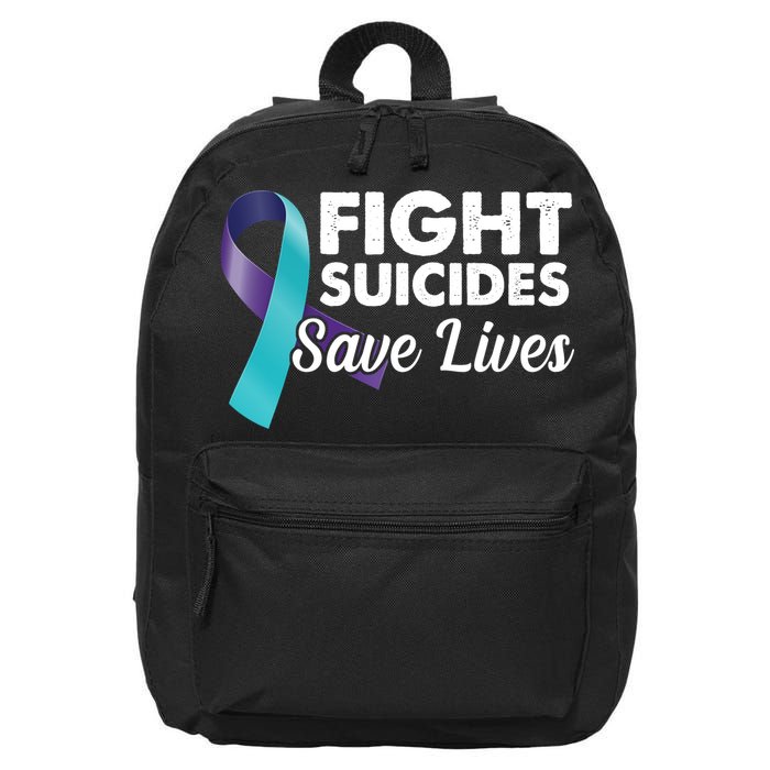 Fight Suicides Save Lives Ribbon Awareness 16 in Basic Backpack