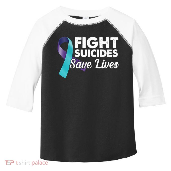Fight Suicides Save Lives Ribbon Awareness Toddler Fine Jersey T-Shirt